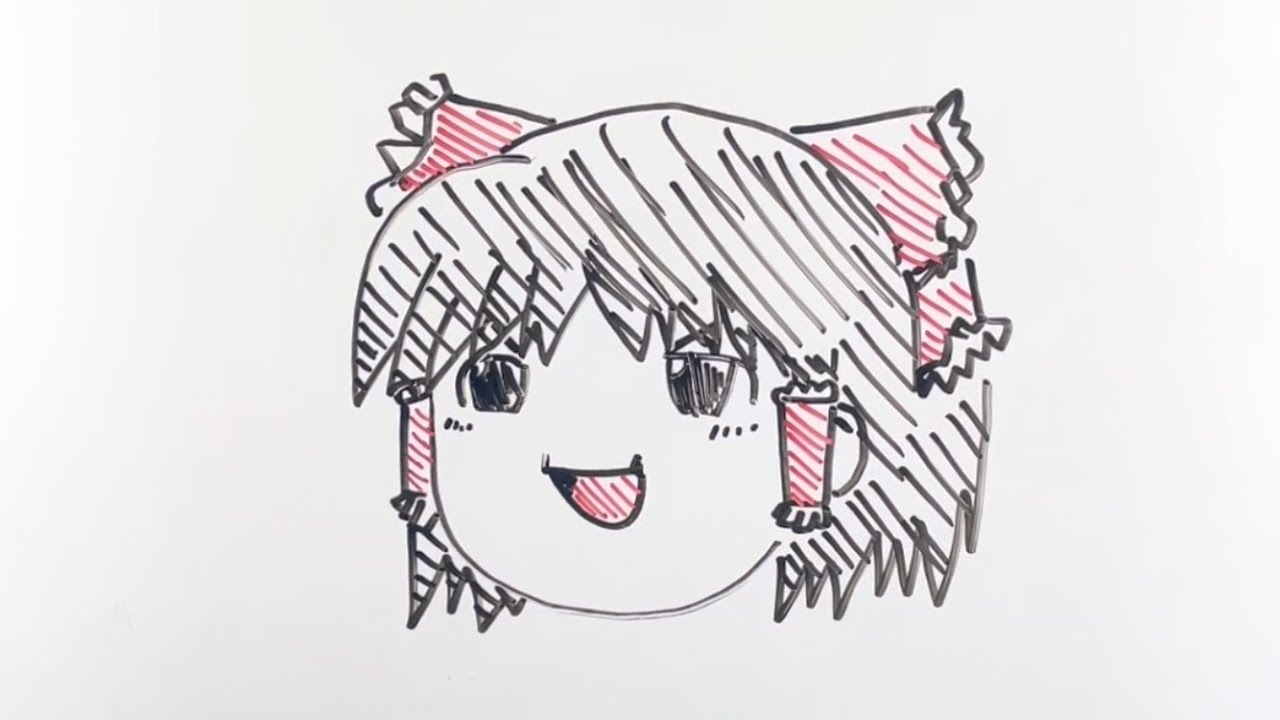 簡単描き方 ゆっくり霊夢を描いてみた Youtube