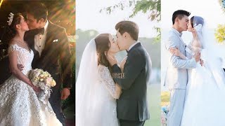 Sao Châu Á hôn nhau ngọt ngào trong lễ cưới