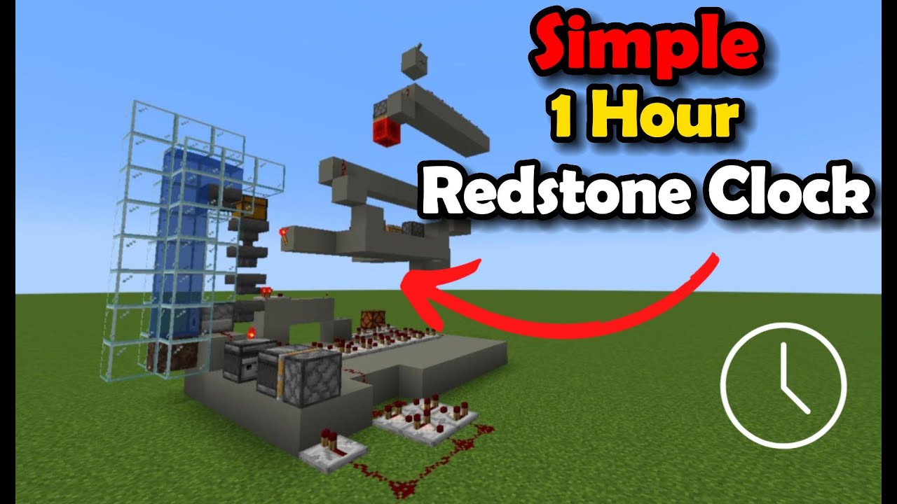 Minecraft How to Make a Simple 1 Hour Redstone Clock [RedCD] YouTube