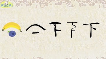 Chinese Character Evolution and Strokes 汉字演变+笔画 | 下xia / under, below, down, inferior