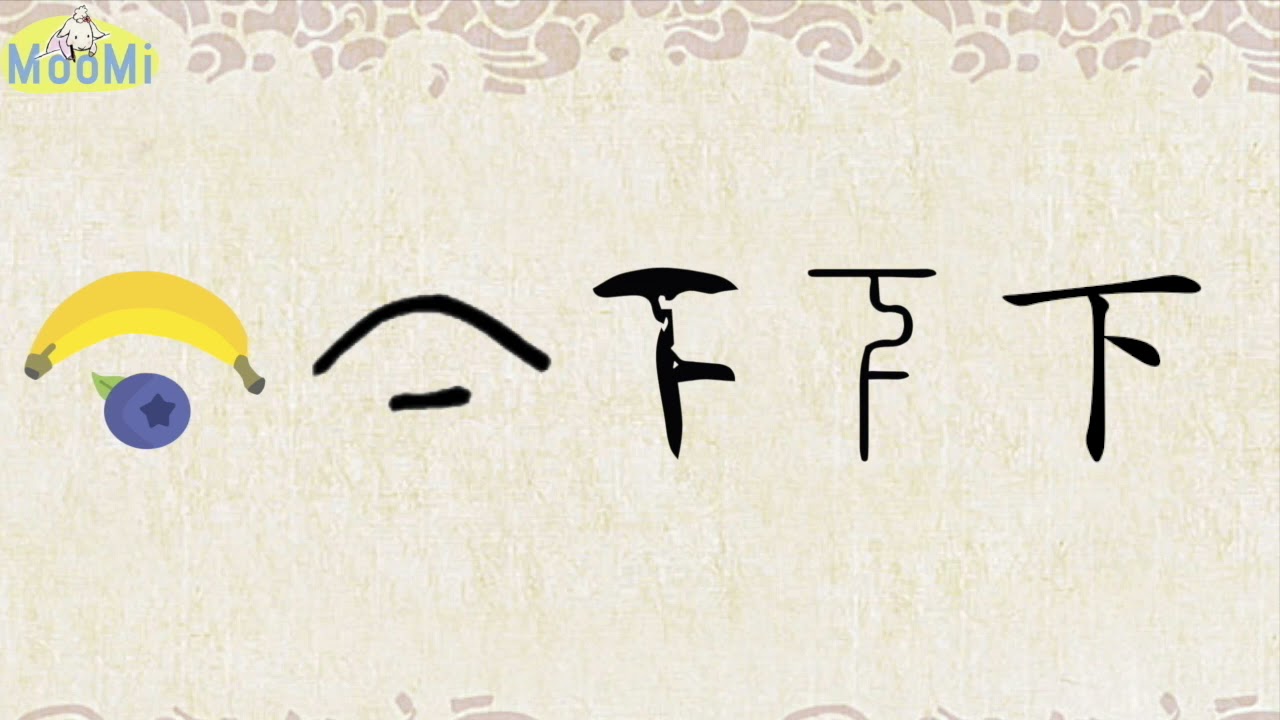Chinese Character Evolution and Strokes 汉字演变+笔画 | 下xia / under, below ...