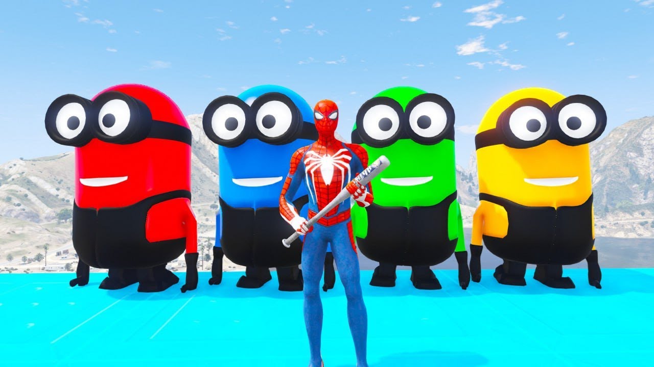 GTA 5 Epic Ragdolls RED SPIDERMANEuphoria Physics & Funny FailsVS RED MINION VS GREEN MINION