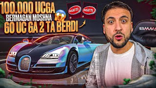 100.000$ UCGA BUGATTI OCHTIK OXIRIDA 60 UCGA 8 GA TUSHDI 😱 3 TA AKKAUNTDA OPEN KEYS PUBG MOBILE