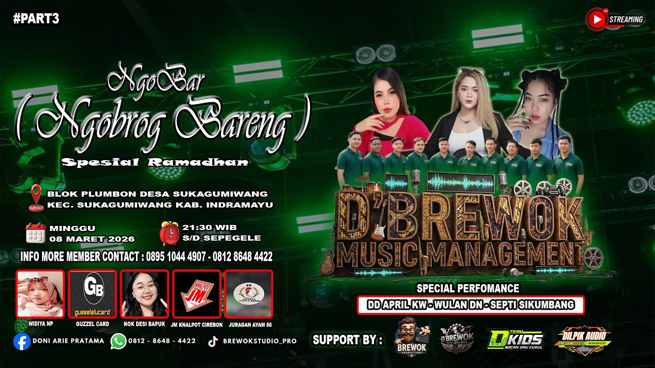 🔴 LIVE NGOBROG BARENG D'BREWOK MUSIC MANAGEMENT | SUKAGUMIWANG - INDRAMAYU 08 FEBRUARI 2026 #part3