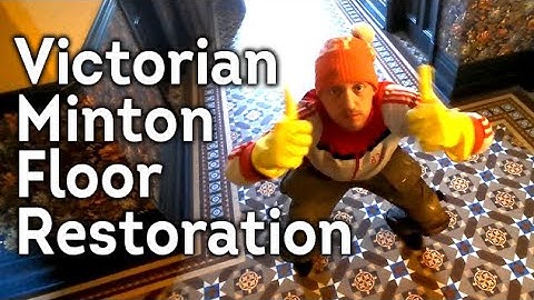 Large Victorian Minton Tiled Floor Restoration - Fixed Damage