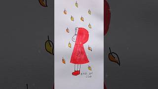 how to draw a girl in red hoodie #art #artforkids #creative #fun #cute #drawing #shorts #easydrawing