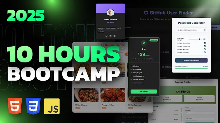 HTML, CSS & JavaScript Full Course - Build 15 Projects thumbnail