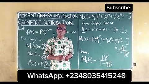 Moment Generating Function of Geometric Distribution @content-academy