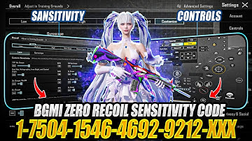 BGMI 3.8 UPDATE SENSITIVITY CODE | BGMI ZERO RECOIL SENSITIVITY | BGMI BEST SENSITIVITY SETTINGS