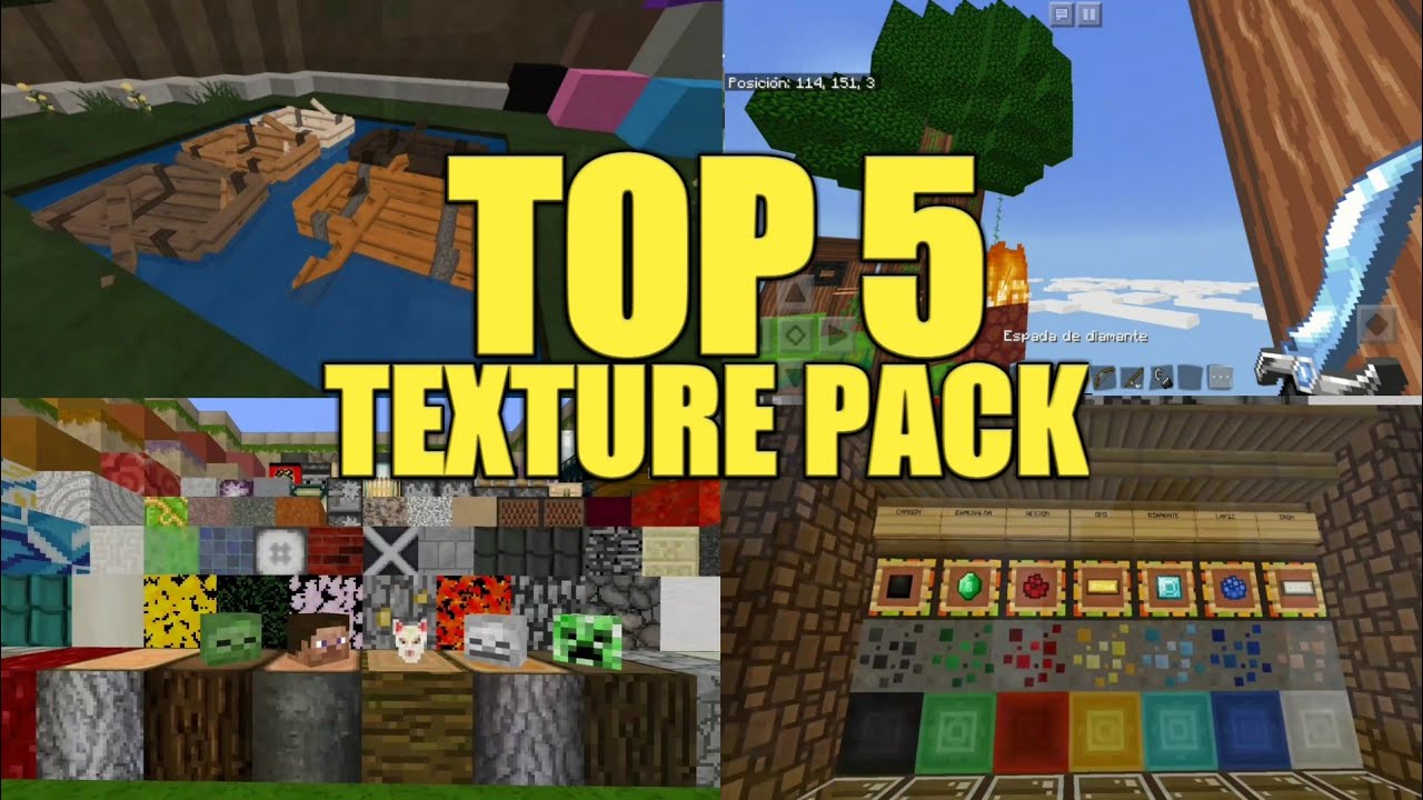 TOP 5 TEXTURE PACK PARA MINECRAFT PE 1.5.3 - YouTube