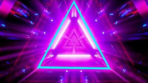 Animated neon triangle Tunnel VJ Motion Design Background Video - copyright free, free vj loops 2020