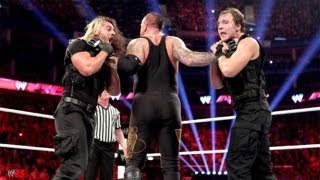 WWE RAW 4\/22\/13 Undertaker \& Team Hell No vs The Shield Match
