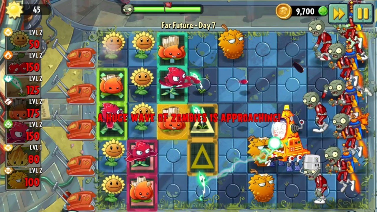Plants vs. Zombies 2 : Far Future - Gameplay Walkthrough Part 4 - YouTube