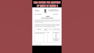 MCC Notice for Addition of seats in R3 #aiq #round3 #thirdround #mbbs #neetcounselling #mccnotice