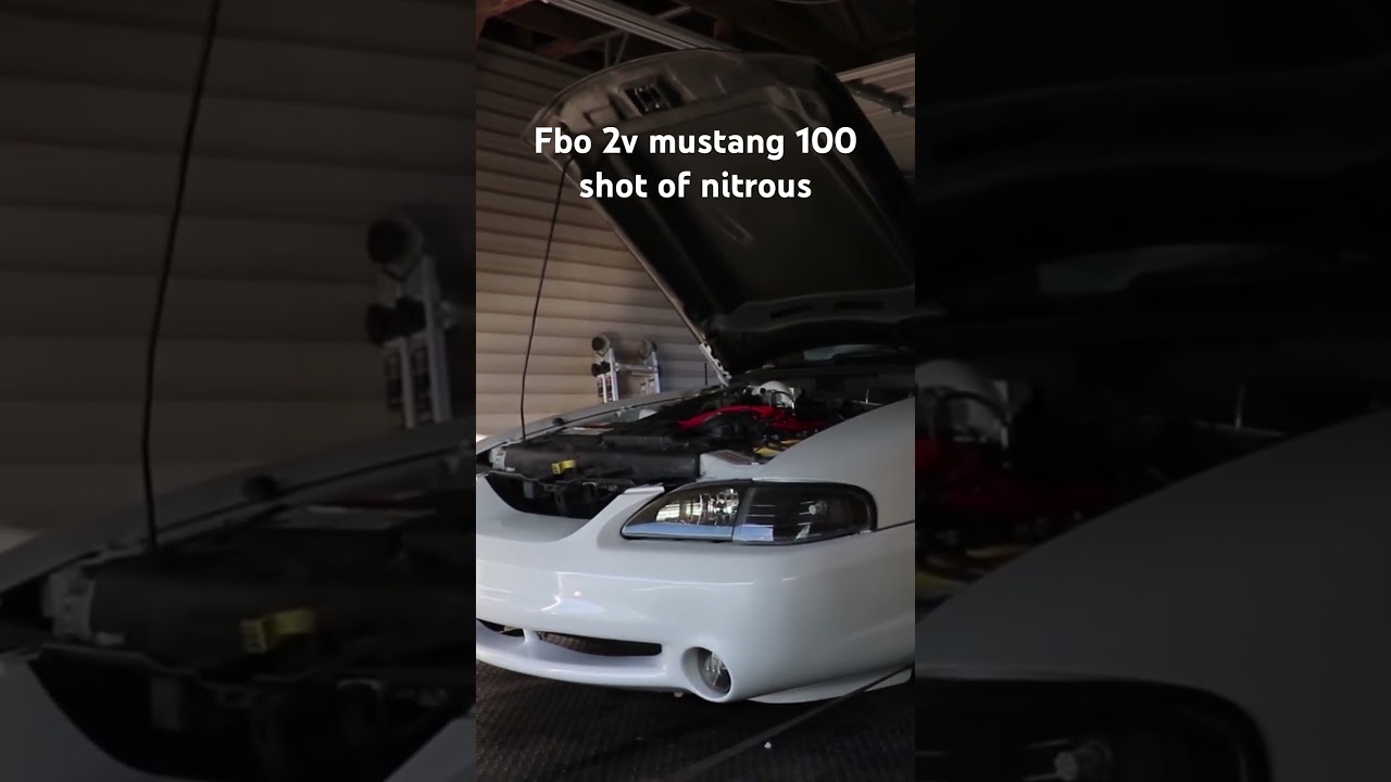 2v mustang 100 shot of nitrous. 385 hp/455 ft lbs of torque