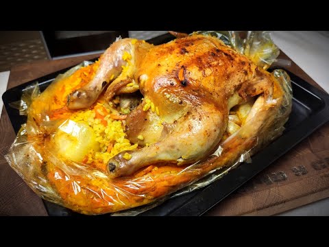 Чё на УЖИН: Курица запеченная с рисом в рукаве!
