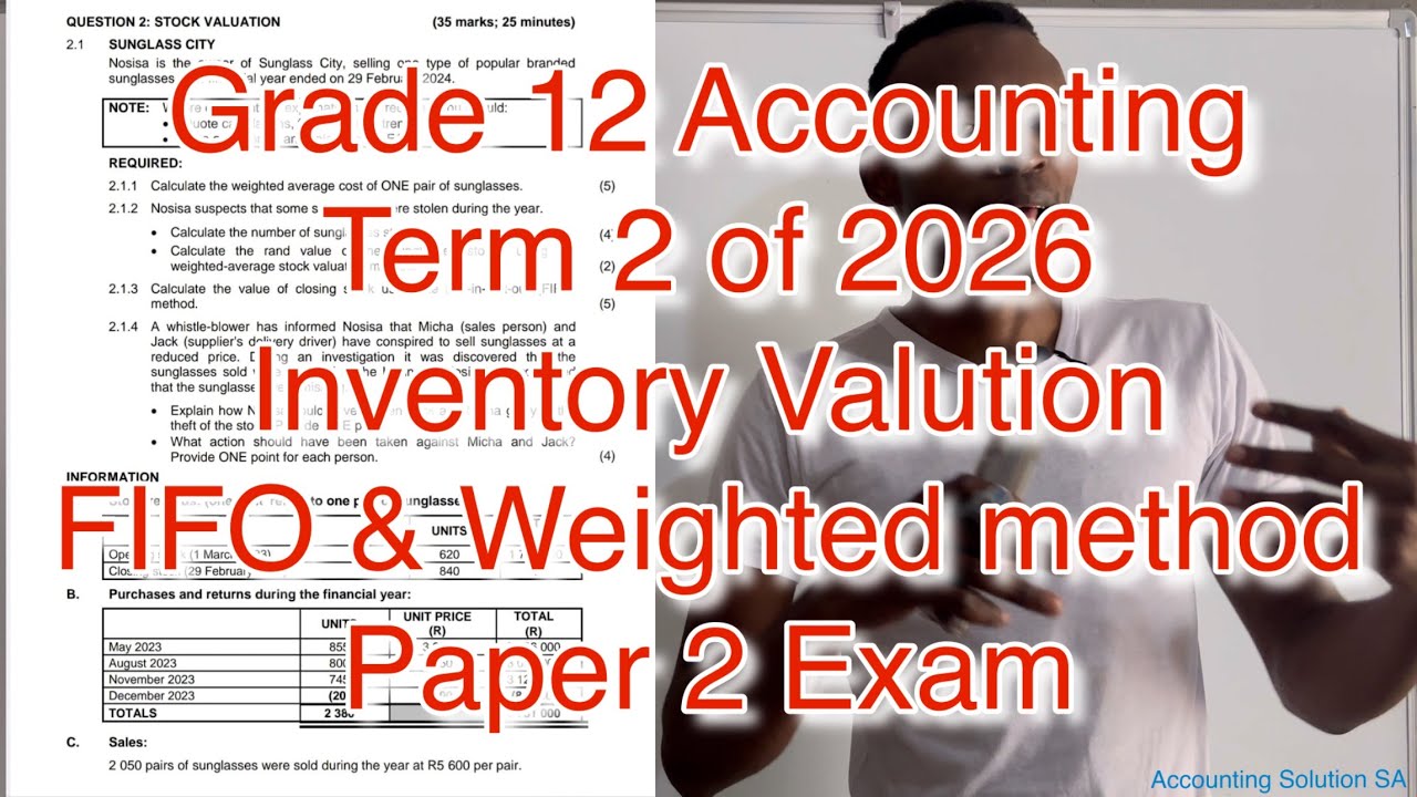 Grade 12 Accounting Term 2 | Inventory Valuation FIFO and Weighted ...