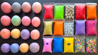 Super Satisfying Slime Making with Bags and Crunchy Wax Clay Balls (10 minutes)