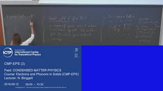 Electrons and Phonons in Solids (CMP-EPS) Lecture 3