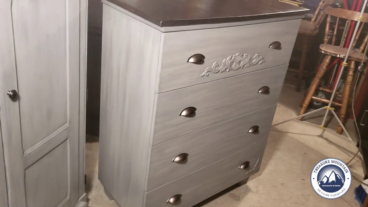 Modern Dresser - Vintage Style Soft Light Weathered Grey Finish - Review