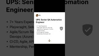 Hiring Alert! 🚨 UPS is Hiring! Senior QA Automation Engineer 🚀| Chennai Jobs 2025