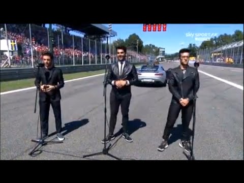 Il volo singing the Italian Hymn in Monza