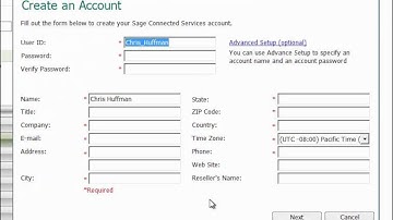 ‪Sage ACT! Tutorial: Getting Started: Sage Business Info Services for ACT!: Account‬ Setup