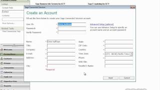 ‪Sage ACT! Tutorial: Getting Started: Sage Business Info Services for ACT!: Account‬ Setup