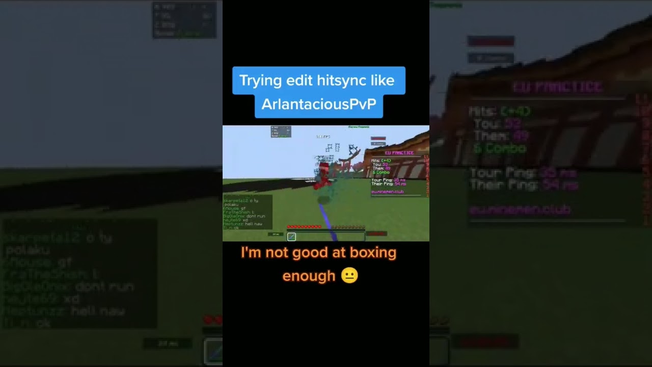 Minecraft: Trying hit sync edit like ArlantaciousPvP | 