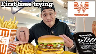 First time trying WHATABURGER!! Mukbang in Dallas, TX