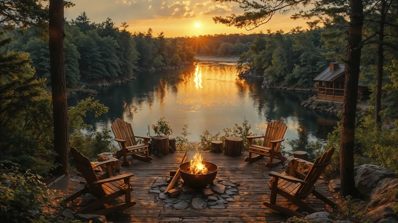 Need to Relax? This Lakeside Forest Campfire & Nature Sounds for Spring Relaxing Ambience