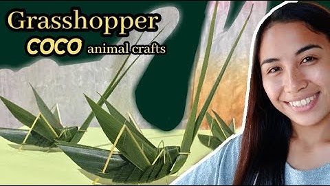 HOW TO MAKE A GRASSHOPPER USING COCONUT LEAVES/ COCONUT LEAF CRAFT/ LEAF ORIGAME: ANIMAL CREATION