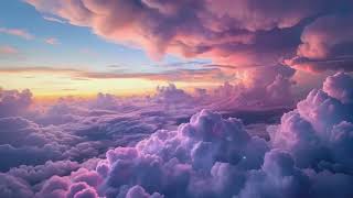 Ethereal Purple Pink Cloud Sea Sunrise Loop 4K