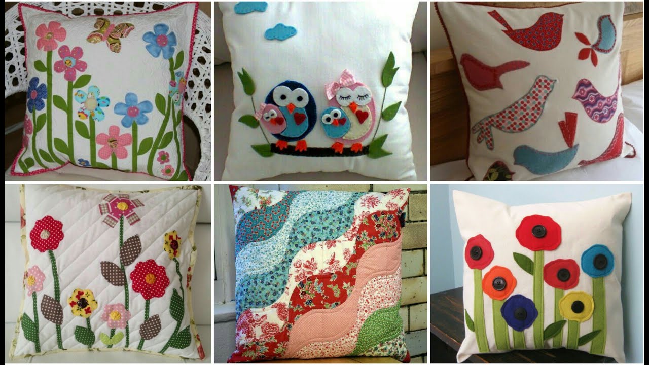 New stunning and charming quilted patchwork and applique work cushions cover by pop up fashion 💞💞