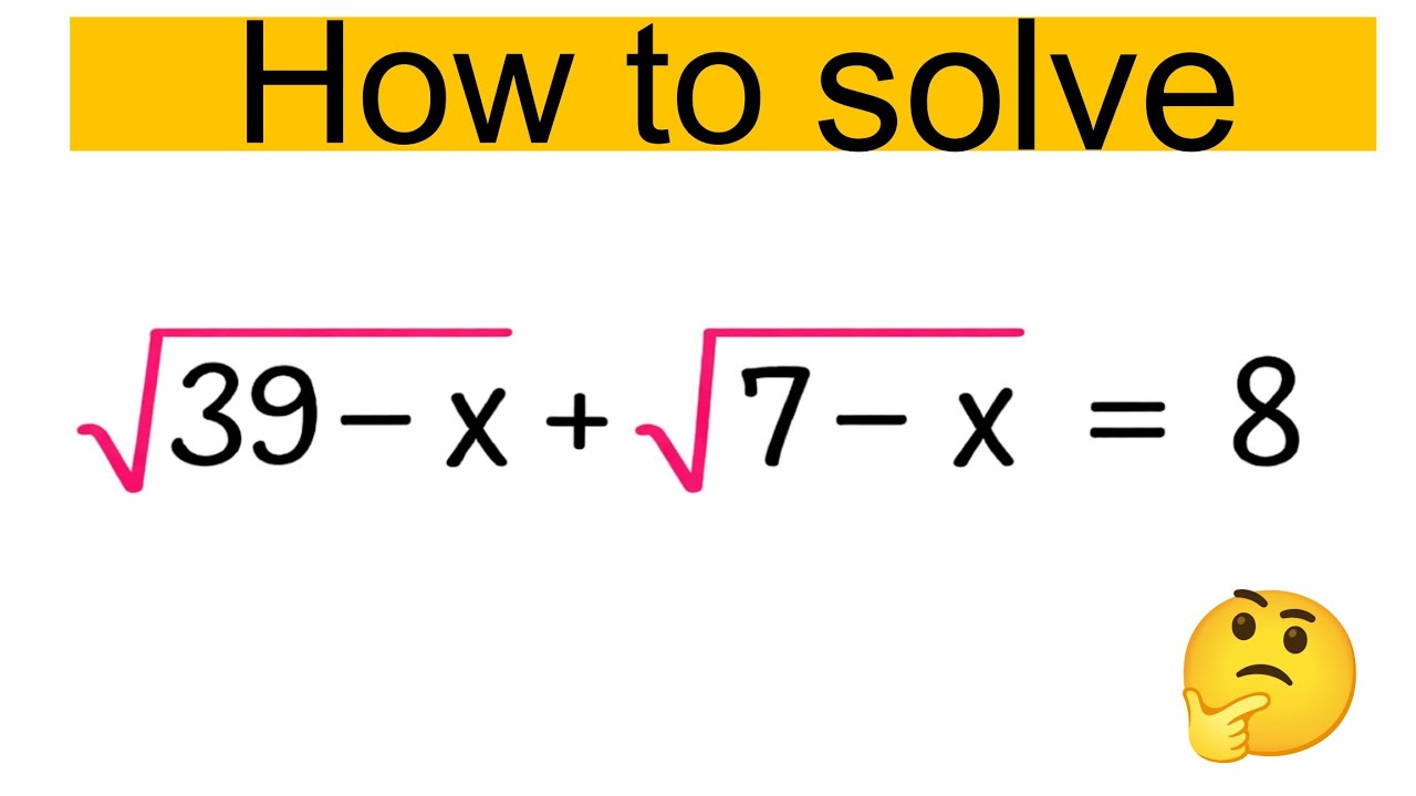 Nice square roots problem solution | Math algebra problem - YouTube