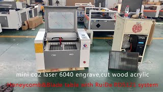 STARMA CNC RUIDA RD5121 control system mini hobby 6040 co2 laser engraving cutting machine for sale