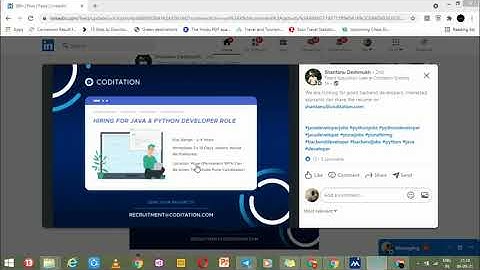 Java and Python Developer l Open Role l CODITATION