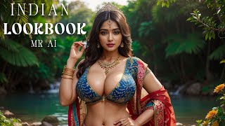 [4K] Ai Art Indian Lookbook Girl Al Art Video - Flower Saree