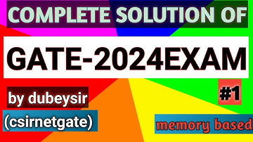 Solution of Gate Math Paper 2024.Memory Based Question of Gate 2024paper.bydubeysir