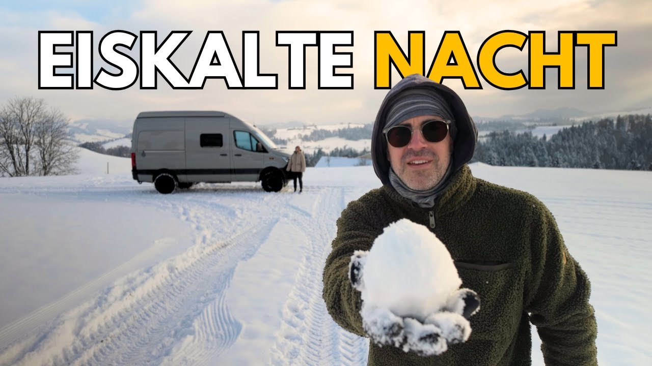 Vom Schneepflug überrascht 😱! VANLIFE bei -8°C im Schnee 🥶 Unser erstes Wintercamping (Schweiz)