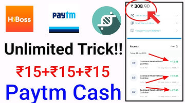 (Unlimited Trick) Get ₹15+₹15+₹15 Paytm Cash!! HiBoss App Hack !! instant Cash!!