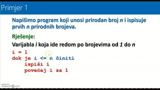 Python - while petlja - uvod i ispis prvih n prirodnih brojeva