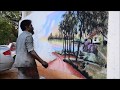 Άστεγος ζωγραφίζει με φύλλα δέντρων και λάσπη