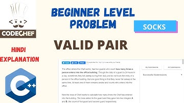 VALID PAIR -SOCKS| codechef solution in C++ beginner problem hindi video