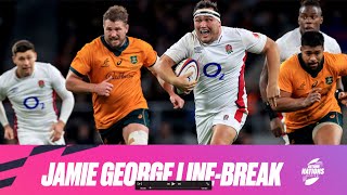 Jamie George OUTSTANDING PROP line break for England