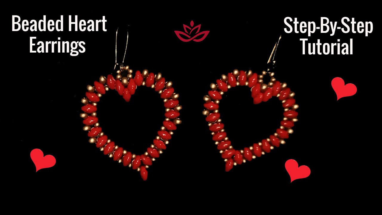 Серьги-сердечки с бусинами Superduo || Мастер-класс ко Дню святого Валентина