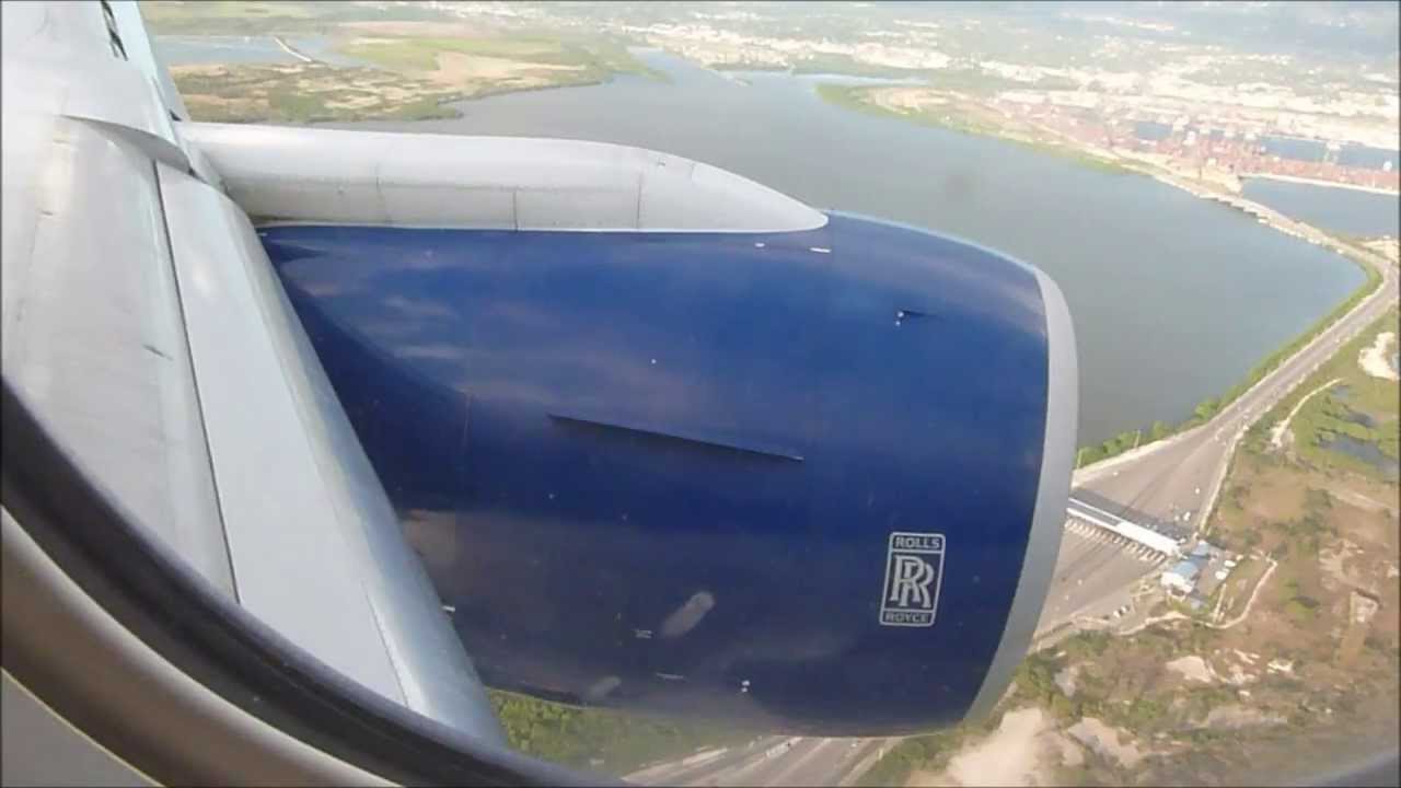 British Airways 777 London Gatwick takeoff and Kingston, Jamaica Landing