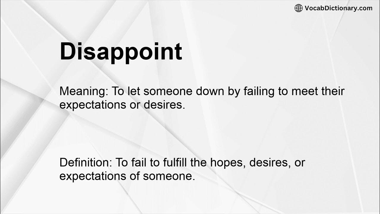disappoint-meaning-youtube