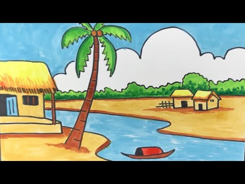 Video Cách vẽ tranh đề tài phong cảnh quê hương tuyệt đẹp |... - youtube