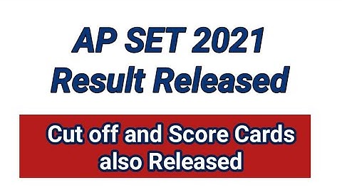 AP SET 2021 Result Released